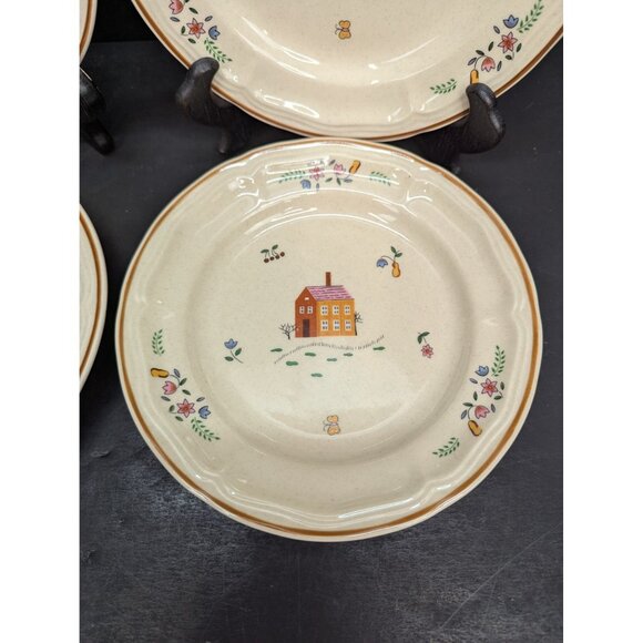 Vintage Newcor Stoneware 6004 Our Country Farmhouse Salad Plate Set of 4 - Picture 8 of 12